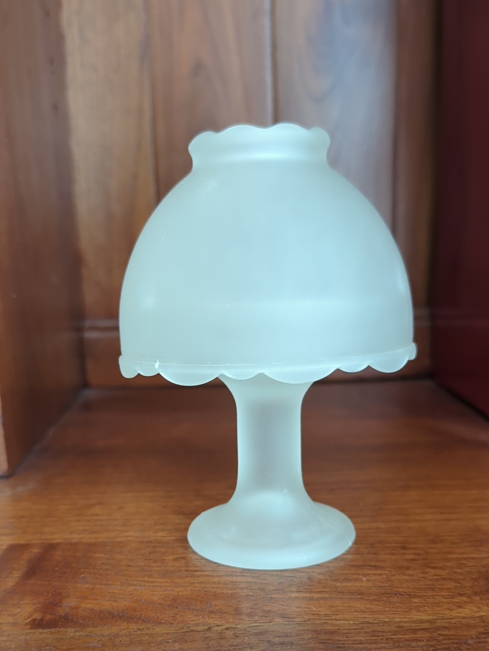 Vintage Frosted Satin Glass 2 Piece Fairy Lamp